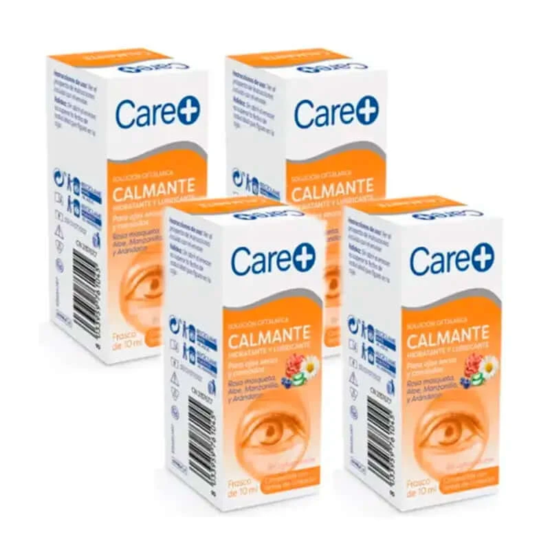 Care+ Beruhigende Augentropfen für gereizte Augen, Packung 4 x 10 ml