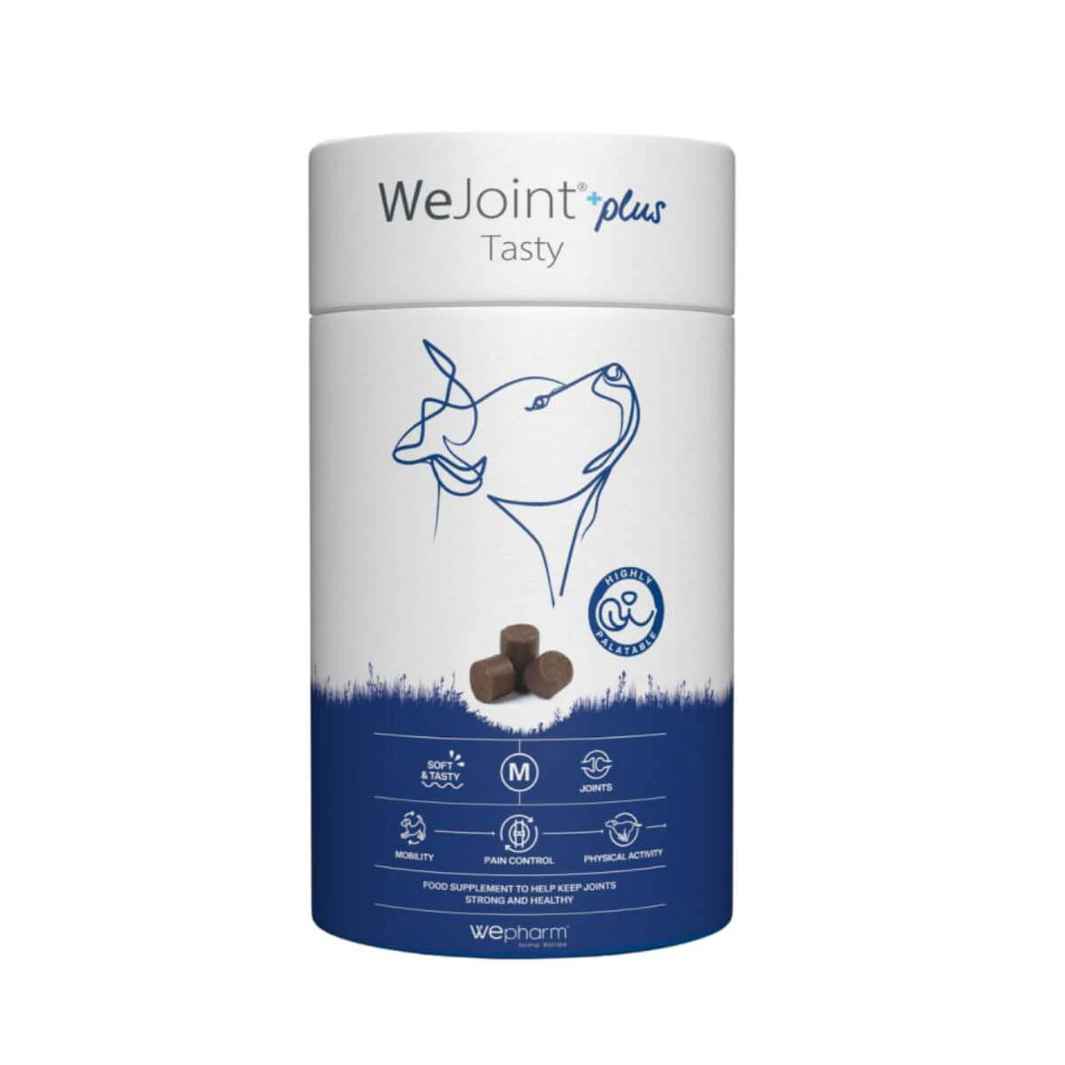 WEPHARM WeJoint Plus Tasty Medium Breeds, M, Gelenkergänzungsmittel für Hunde, Flasche, 30 Kautabletten
