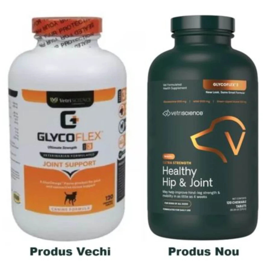 VETRISCIENCE Extra Strength Healthy Hip & Joint (Glycoflex stage3), XS-XL, gewrichtssysteem supplement voor honden, fles, 120 kauwtabletten