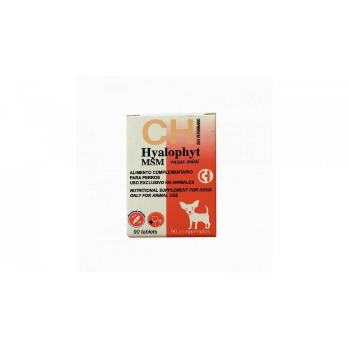 CHEMICAL IBERICA Hyalophyt MSM MIni, XS-S, Gelenksystem-Ergänzung für Hunde, Box, 90 Tabletten