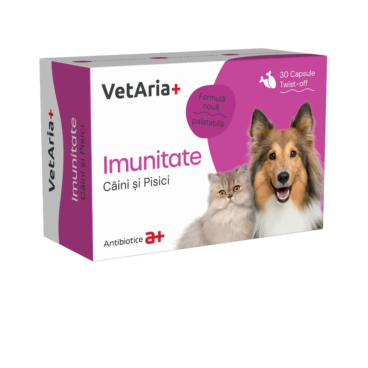 VETARIA+ Immunity, XS-XL, Nahrungsergänzungsmittel für das Immunsystem von Hunden und Katzen, Huhn, Box, 30 Kapseln