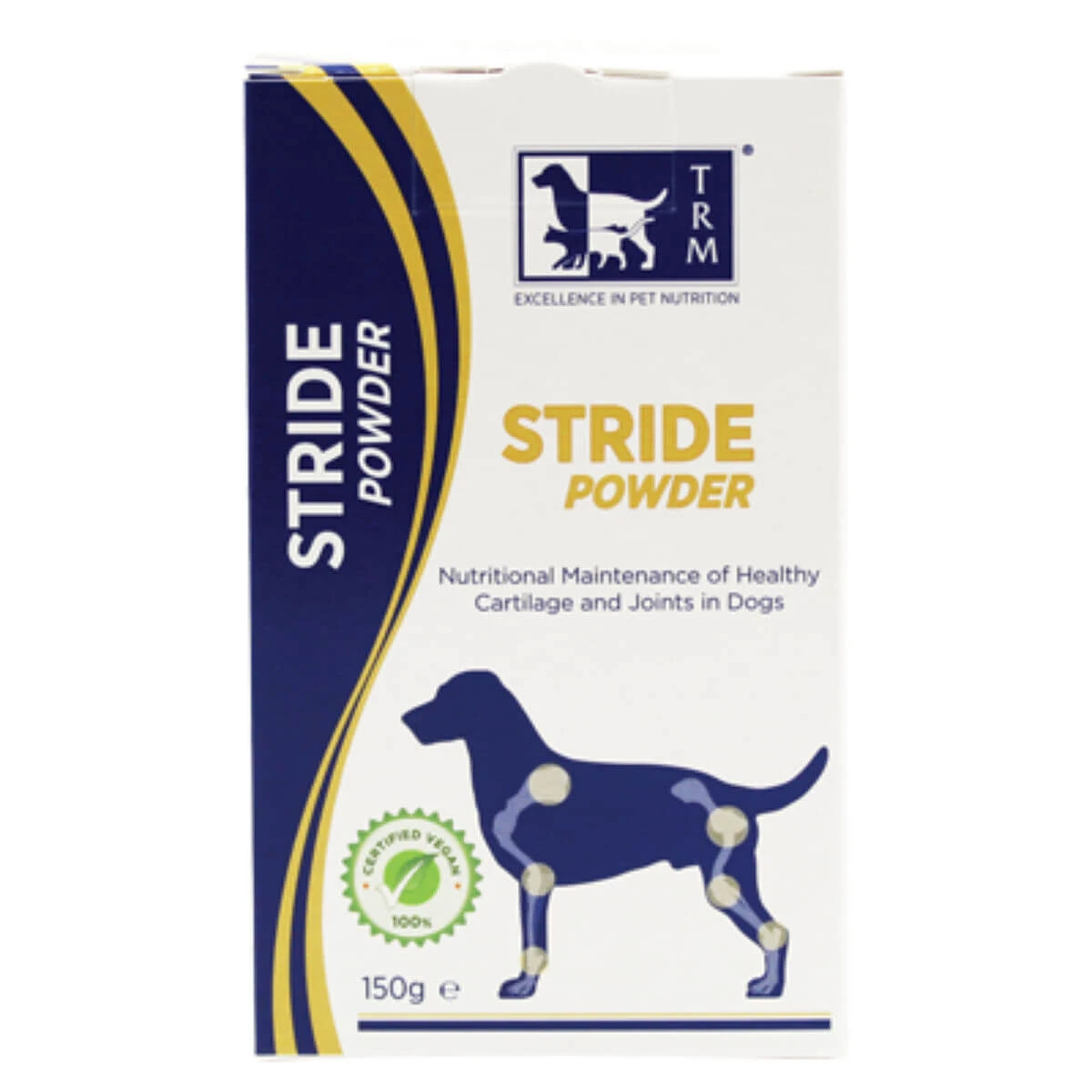 TRM Stride Powder, XS-XL, Gelenksystemergänzung für Hunde, Flasche, 150g Pulver