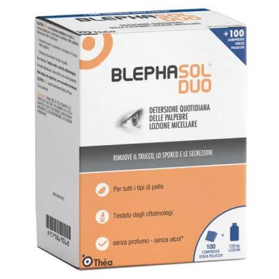 Blephasol duo Mizellenlösung Augenlidhygiene 100 ml + 100 Mulltupfer