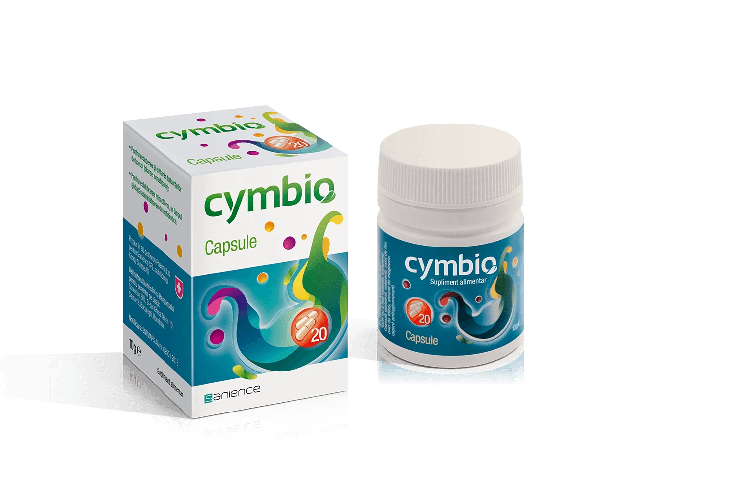Natürlicher symbiotischer Komplex für Verdauungsstörungen Cymbio, 20 Kapseln, Sanience