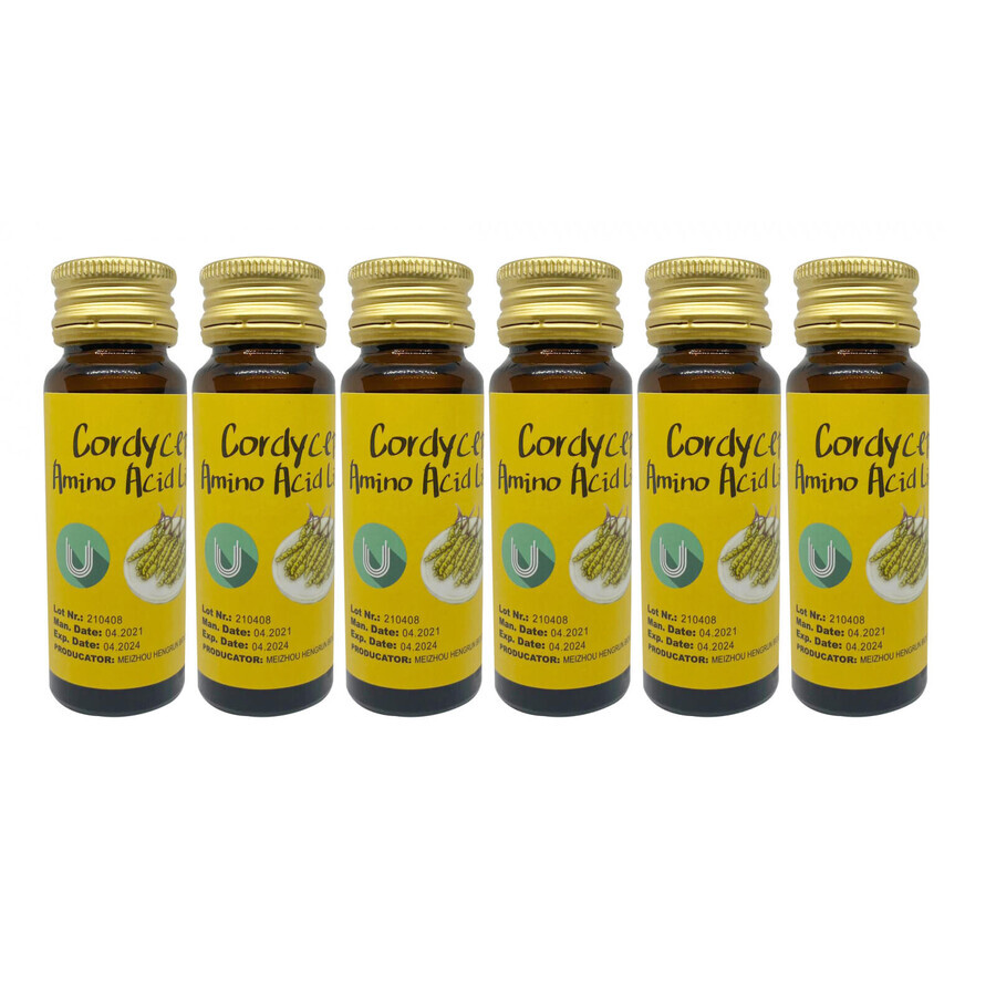 Cordyceps Amino Acid Liquid, 6 vials x 30 ml, Meizhou Hengrun