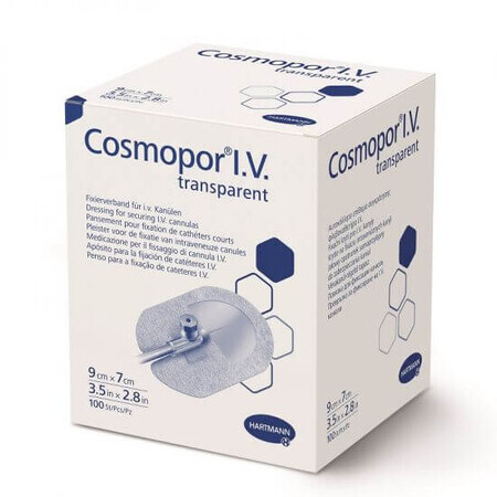 COSMOPOR I.V transparent 9 x 7cm, 100 bucati, Hartmann