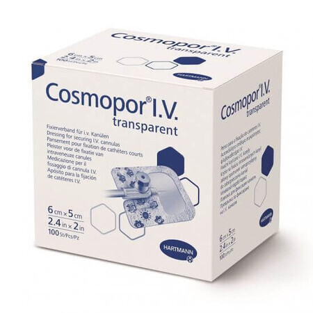 COSMOPOR I.V transparent, 6 x 5cm, 100 bucati, Hartmann