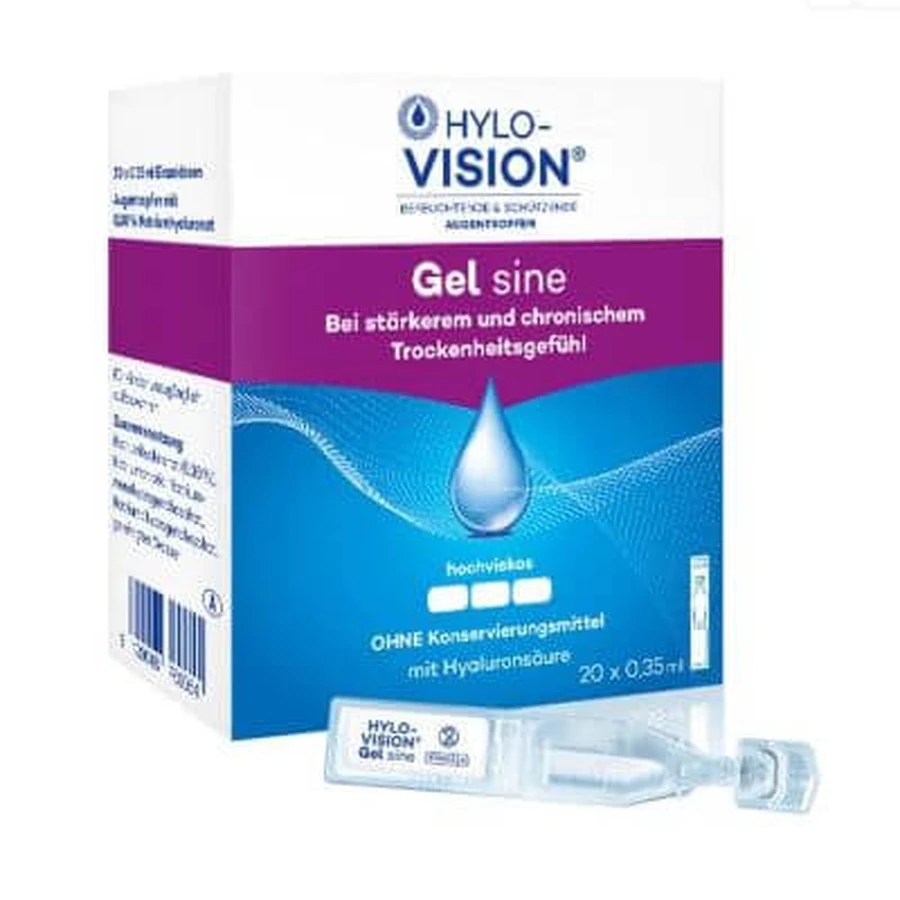 Larmes artificielles hylovision sine 20 flacons 0,40 ml