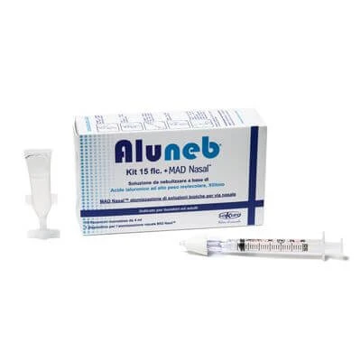 Kit Aluneb isotonische Lösung 15 Fläschchen von 4 ml + Nasenzerstäuber mad
