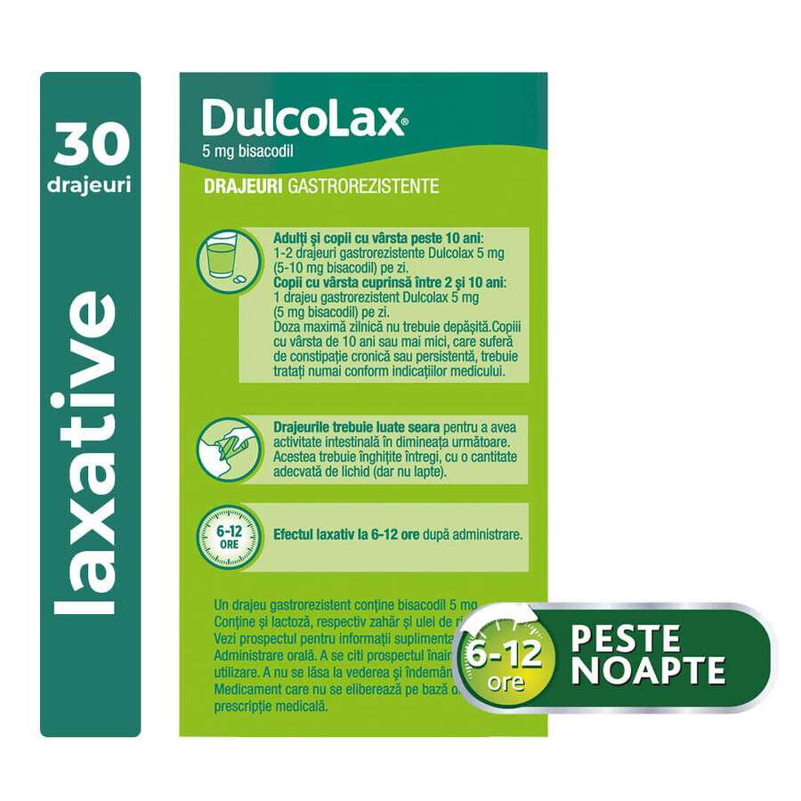 Dulcolax, 5 mg, 30 gastro-resistant dragees, Sanofi