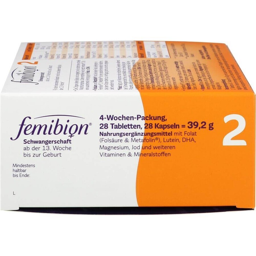 Femibion ​​​​2 Schwangerschaft und Stillzeit, 28 Tabletten und 28 Kapseln, Dr. Reddys