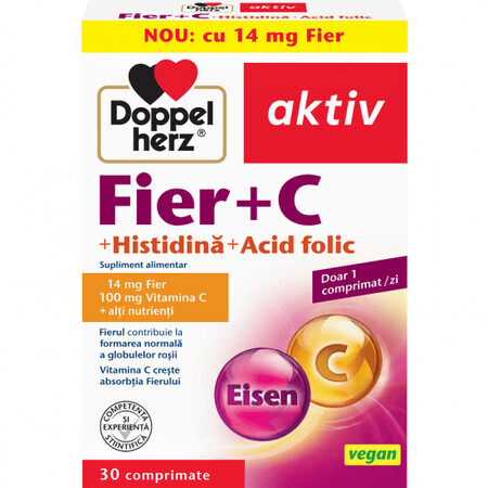 Fier + Vitamina C + Acid Folic Aktiv, 30 comprimate, Doppelherz