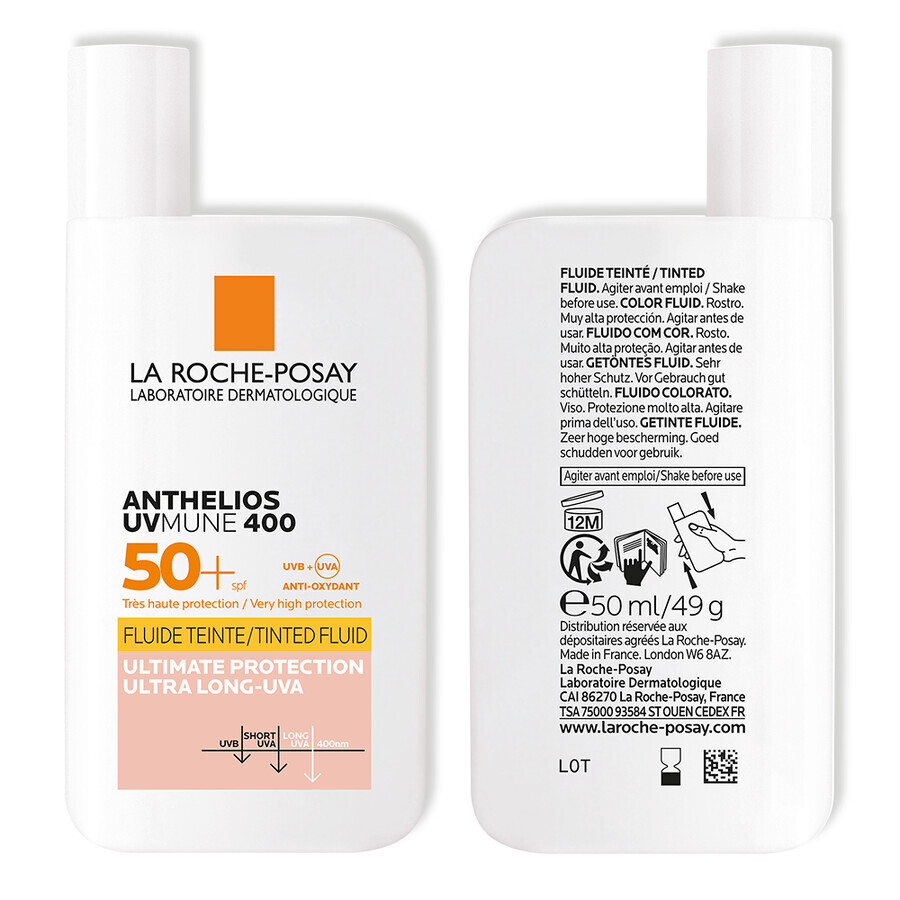 La Roche-Posay Anthelios Sonnenschutz Getöntes Fluid SPF 50+ UVmune, 50 ml