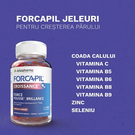 Forcapil Croissance pentru creșterea părului, 60 jeleuri, Arkopharma