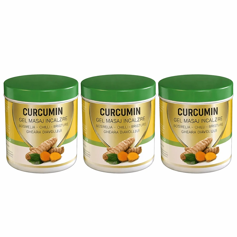 Gel de masaj cu efect de încălzire Curcumin, 3x275 ml, Praemium