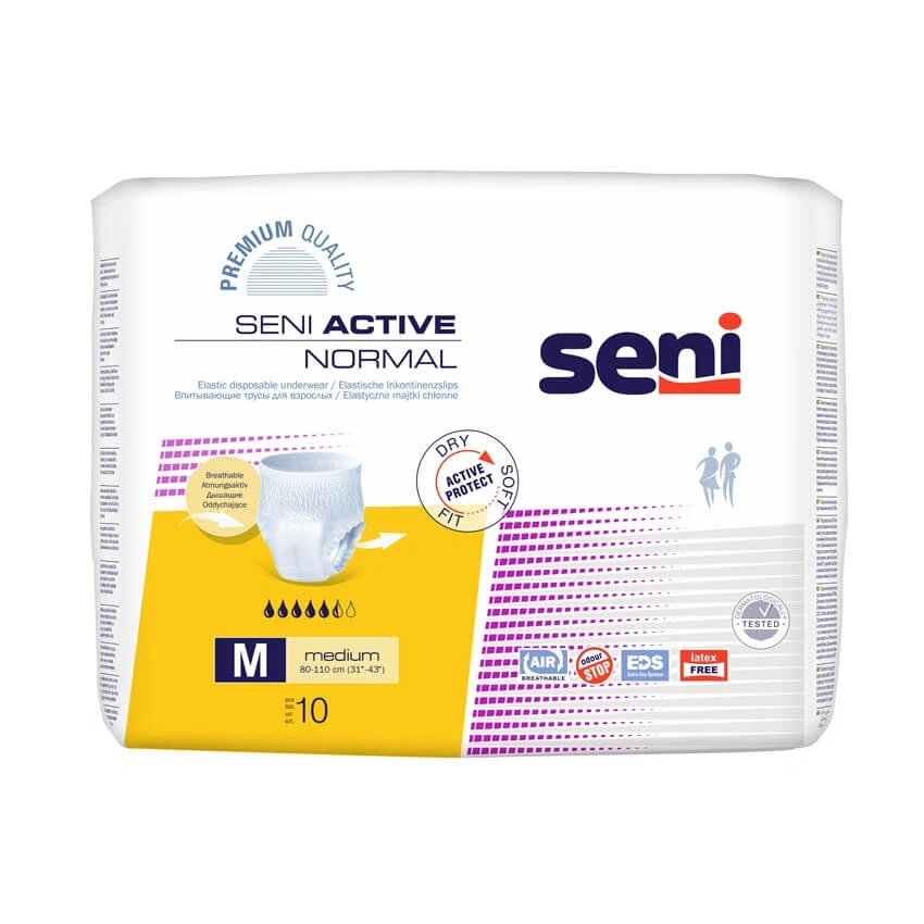 Saugfähige elastische Einlage, Medium, 10 Stück, Aktive normale Brüste