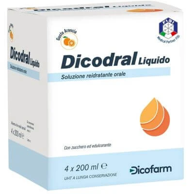 Dicodral flüssige orale Rehydrationslösung 4 x 200 ml