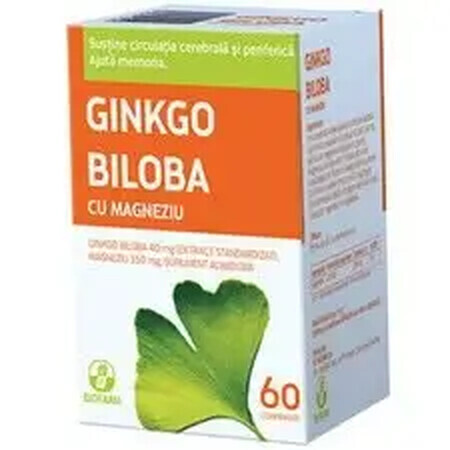 Ginkgo Biloba cu Magneziu, 60 comprimate, Biofarm