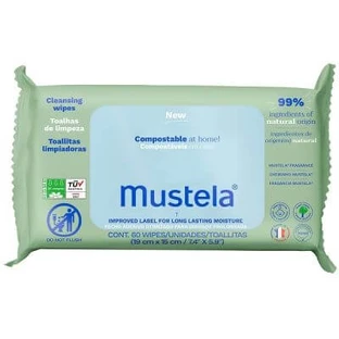 Șervețele parfumate Mustela compostabile 60 bucăți