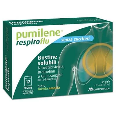Pumilene respiroflu ohne Zucker 12 Beutel mit Minz- und Orangengeschmack 36 g