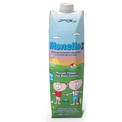 Monello 3 Wachstumsnahrung auf Milchbasis für Kinder von 1 bis 3 Jahren flüssig 1 Liter