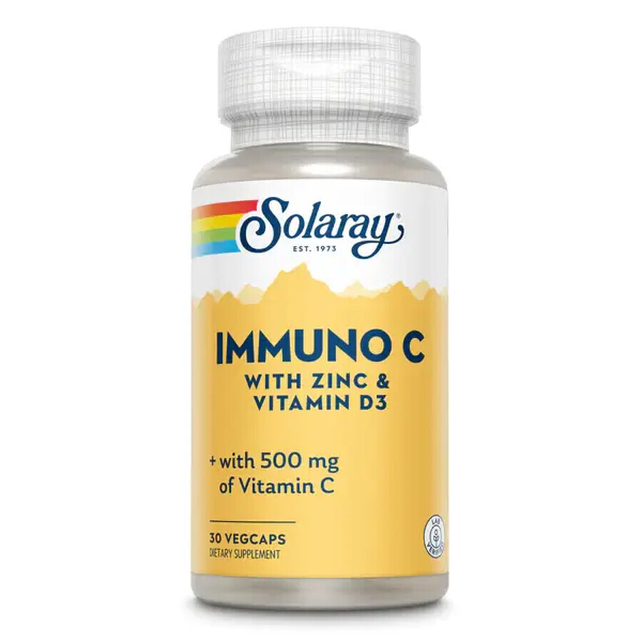 Immuno C cu Zinc and Vitamin D3 Solaray, 30 + 30 capsule, Secom (50% reducere la al doilea produs)