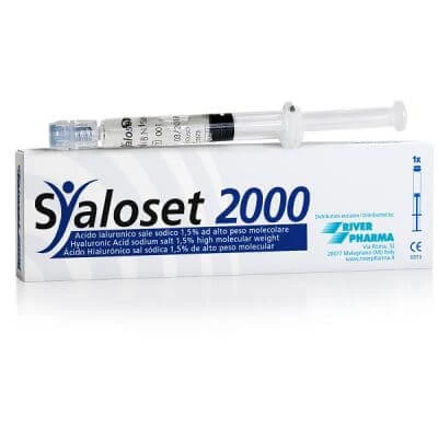 Intraartikuläre Spritze syaloset 2000 Hyaluronsäure 1,5% 2 ml 1 St