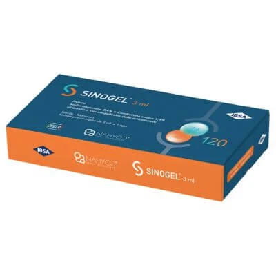 Intraartikuläre Spritze sinogel 2,4% + 1,6% 3 ml 1 fs + Nadelstärke 21