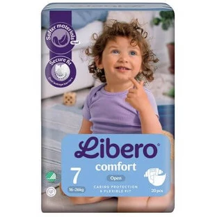 Scutece Libero comfort 7 pentru copii 16-26kg 20 bucăți