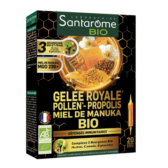 Matcha Laptisor Propolis Manuka Pollen Bio, 20 Fläschchen, Santarome