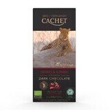 Ciocolată amăruie bio cu cireșe și migdale, 100g, Cachet