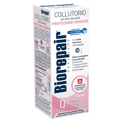 Biorepair Mundpflege mit antibakteriellem Zahnfleischschutz hoher Dichte Mundspülung 500 ml