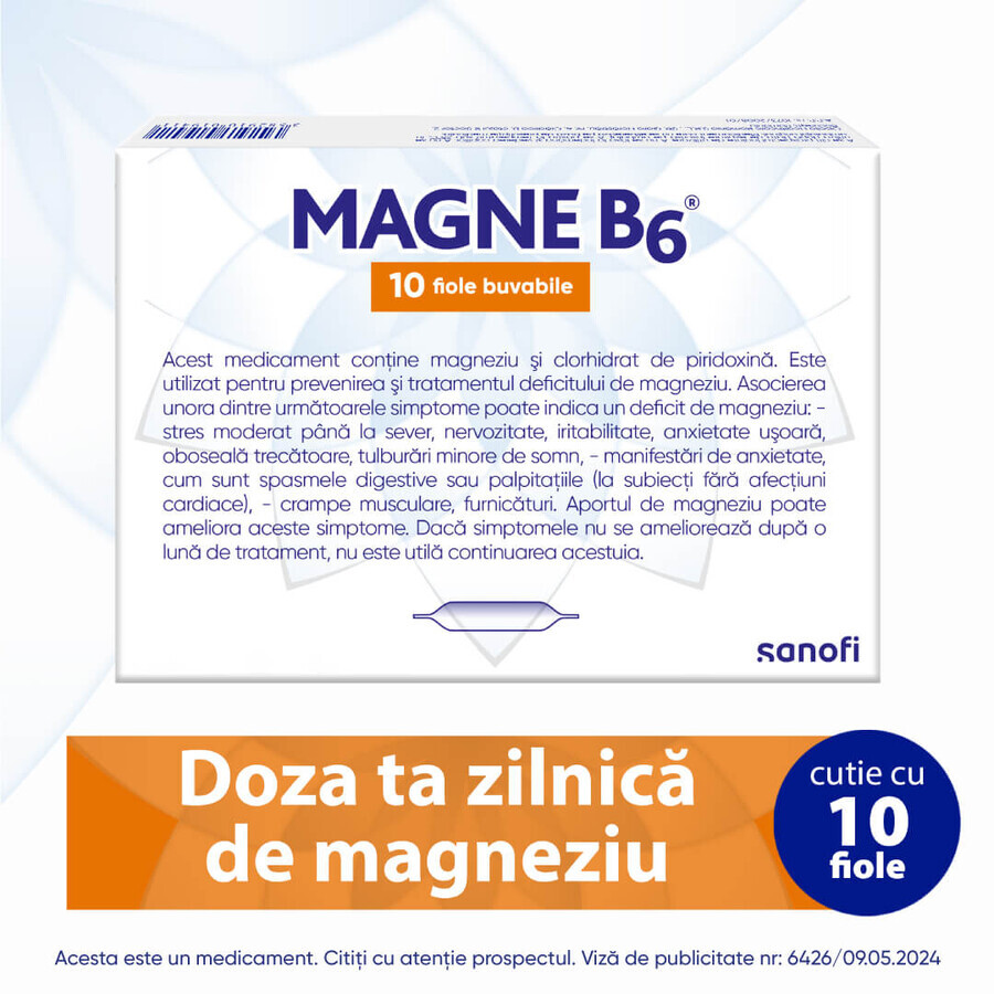 Magne B6, 100 mg/10 mg Magne B6, 10 Fläschchen, Sanofi