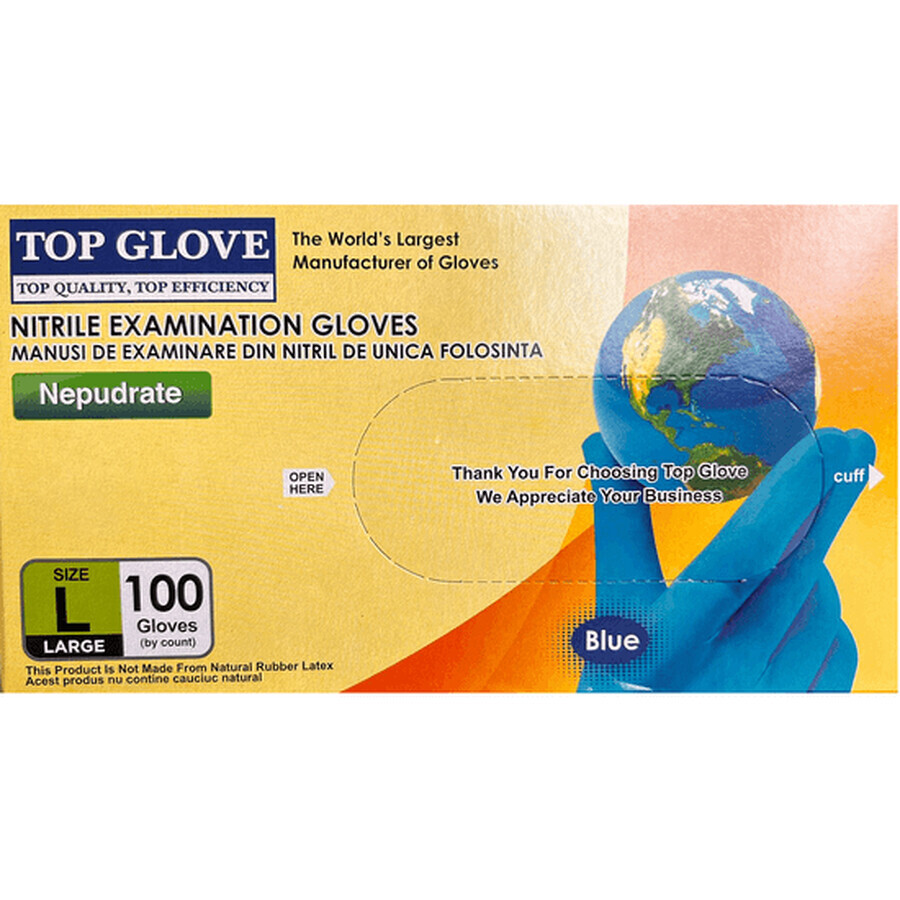 Nitril-Untersuchungshandschuhe Nepudrate L, 100 Stück, Top Glove