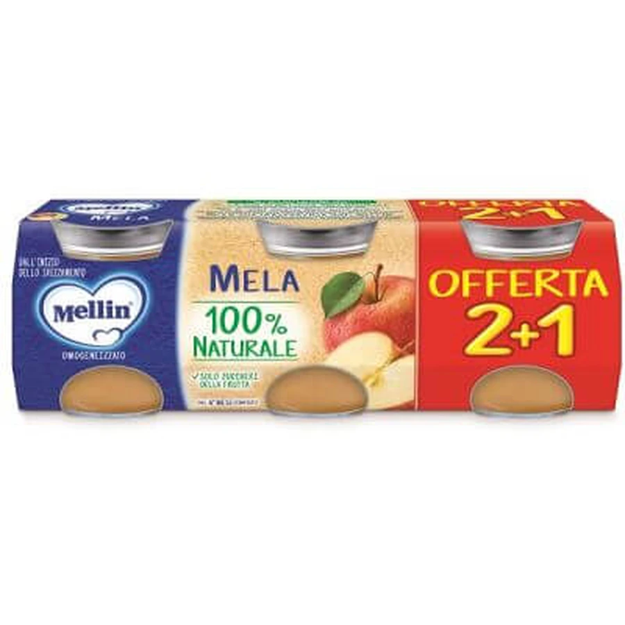 Mellin gehomogeniseerde appel 3st van 100 g