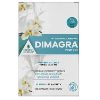 Dimagra Protein lösliches Pulver mit Vanillegeschmack 10 Portionsbeutel