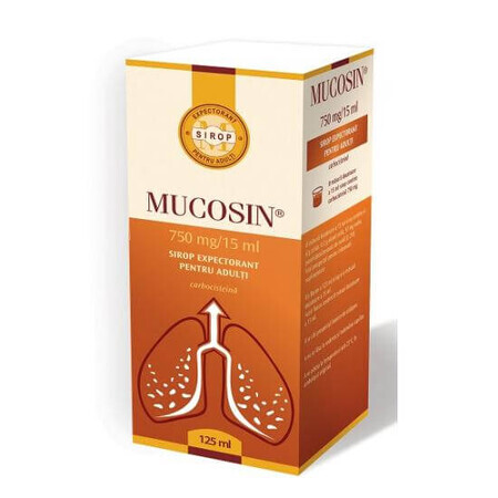 Mucosin 750 mg/15 ml expectorant pentru adulti, 125 ml, Zentiva