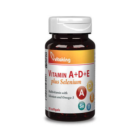 Multivitamin A+D+E plus Selenium, Omega 3,  30 capsule, VitaKing