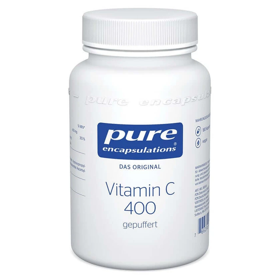 Încapsulări pure Vitamina C 400 tamponată 180 St