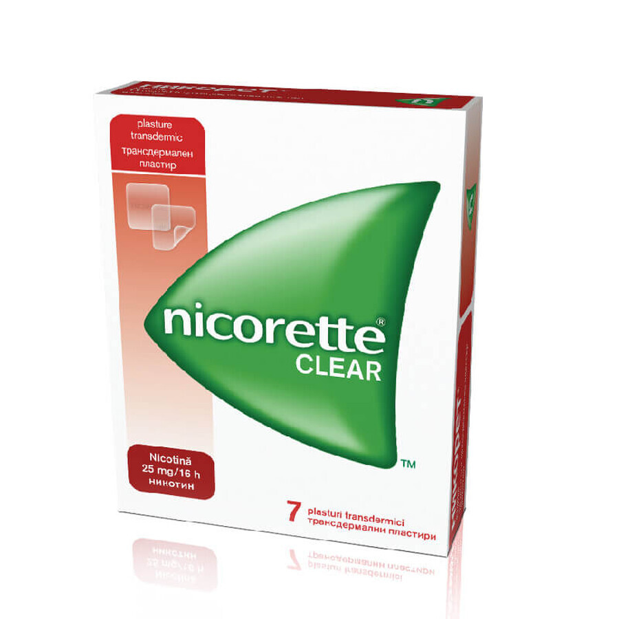 Nicorette Clear, 25mg, 7 Pflaster, Mcneil
