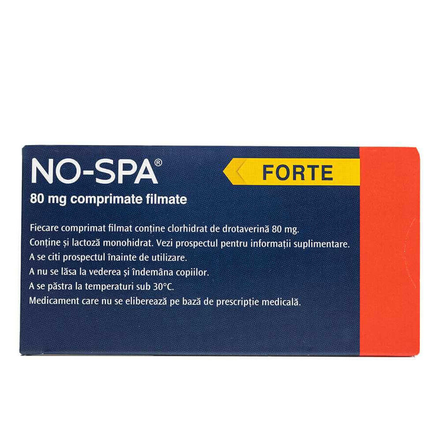 No-Spa Forte, 80 mg, 24 comprimate filmate, Sanofi