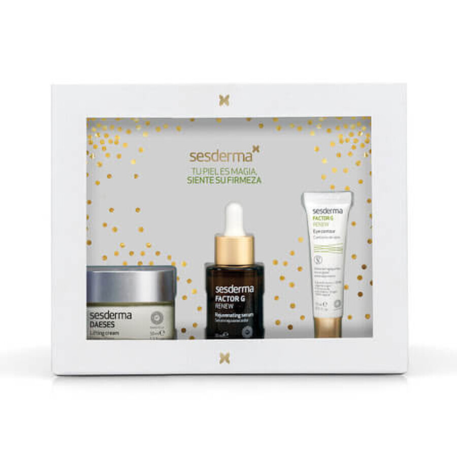 Pachet Crema lifting Daeses, 50 ml + Ser cu efect de intinerire Factor G Renew, 30 ml + Contur de ochi cu efect de intinerire Factor G Renew, 15 ml, Sesderma