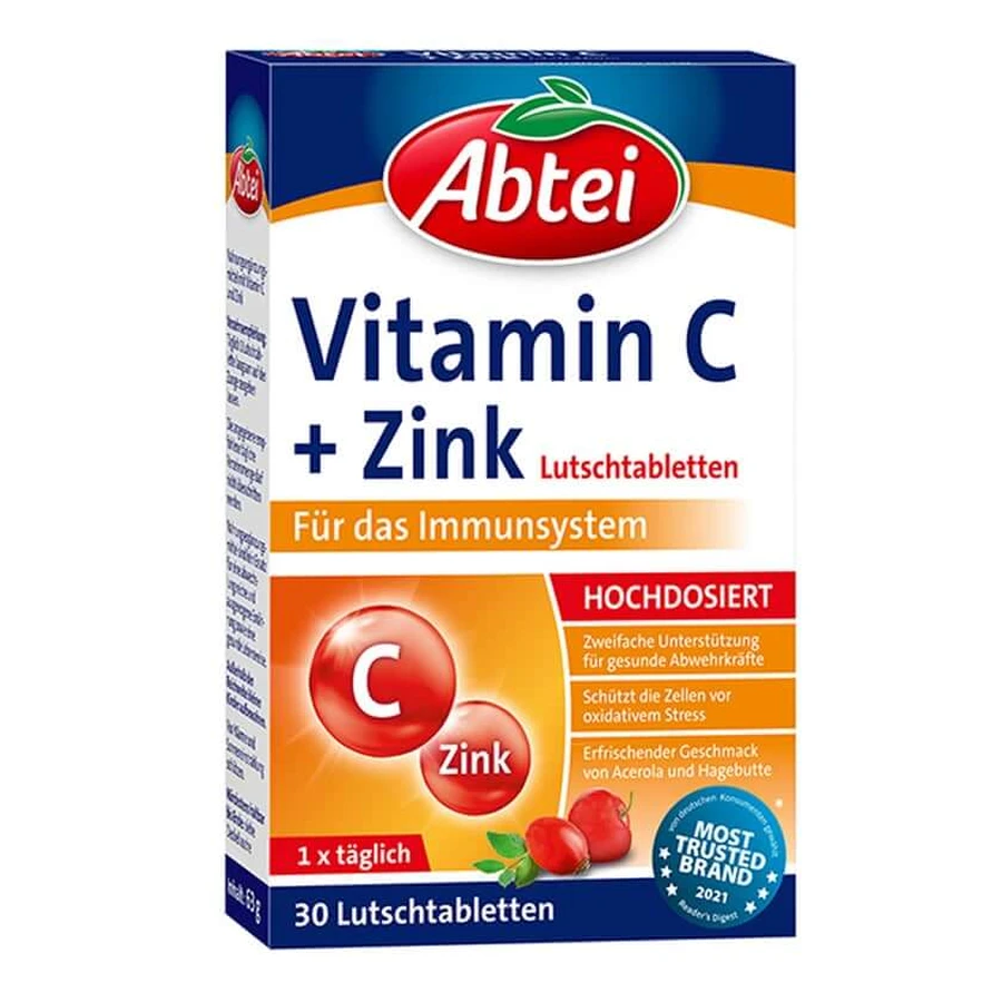 Abbey Vitamine C plus Zinc Pastille 30 Capsules