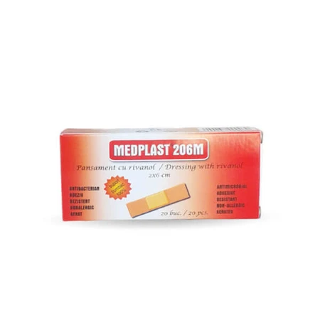 Pansament Medplast 206 cu rivanol, 2x6 cm, Mebra