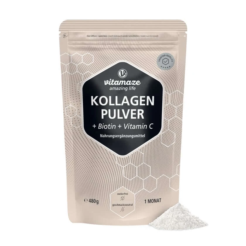 Kollagen Pulver + Biotin + Vitamin C 480 g