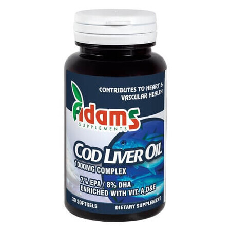 Cod liver oil 1000 mg, 30 capsule, Adams Vision