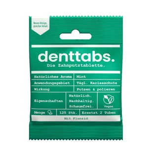 DENTTABS comprimés de dentifrice stévia-menthe 125 pcs.