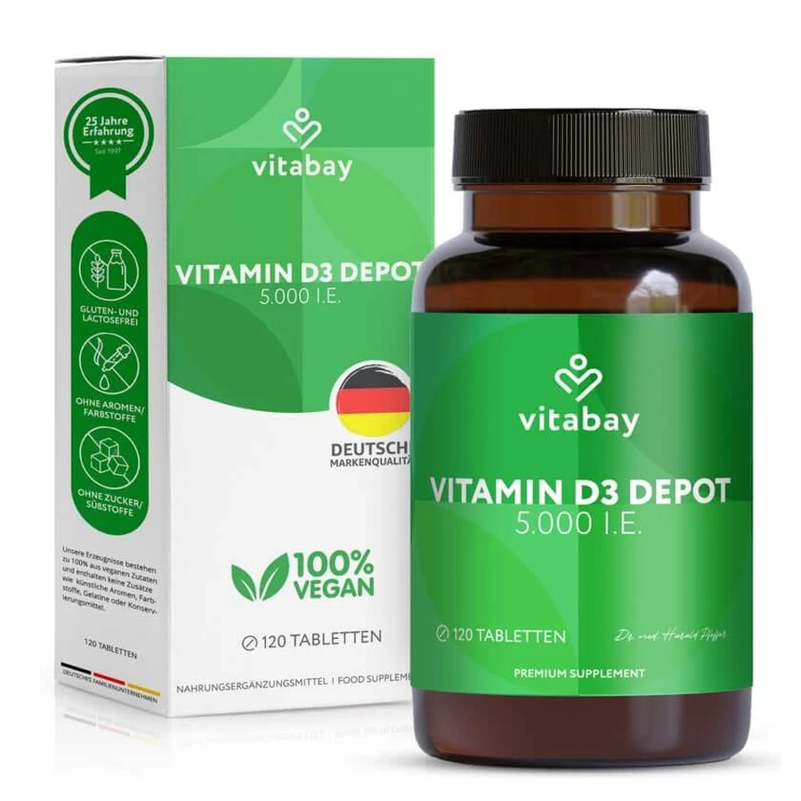 Vitabay Vitamin D3 Depot 5000 I.U. 120 St.: ceny i cechy