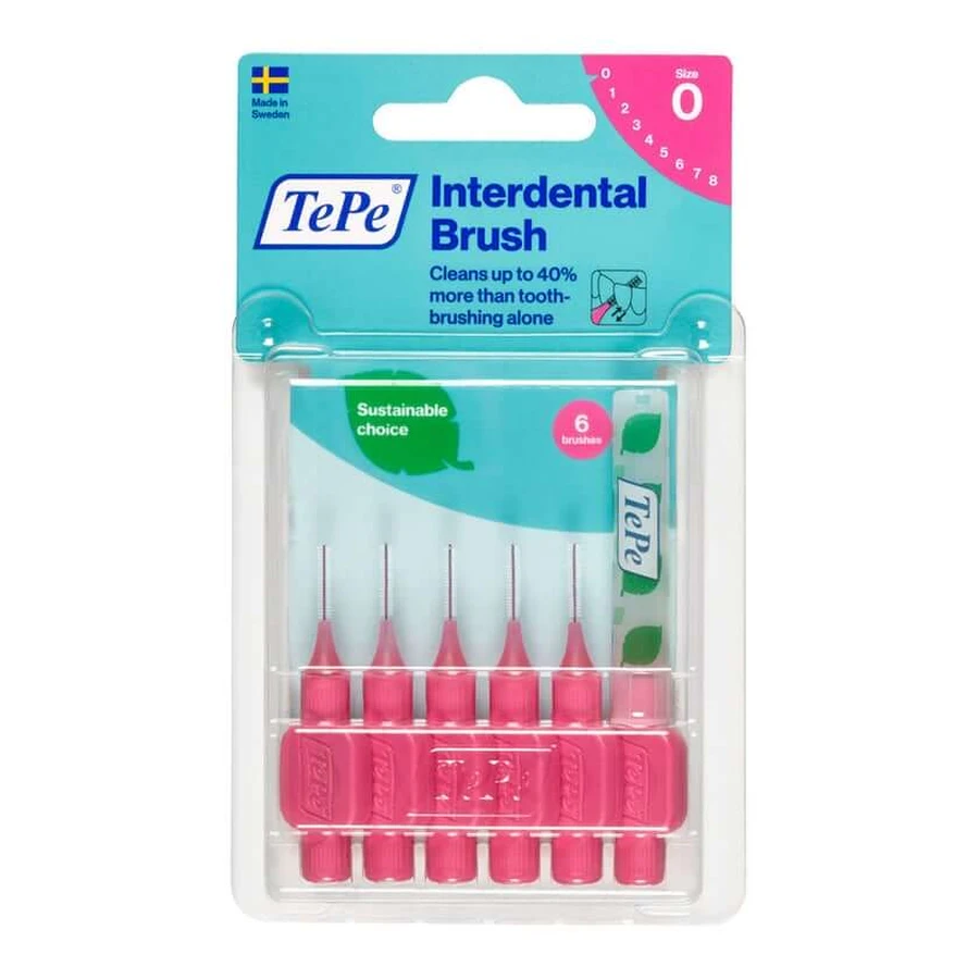 TEPE interdentale rager 0.4mm roze 6 stuks.