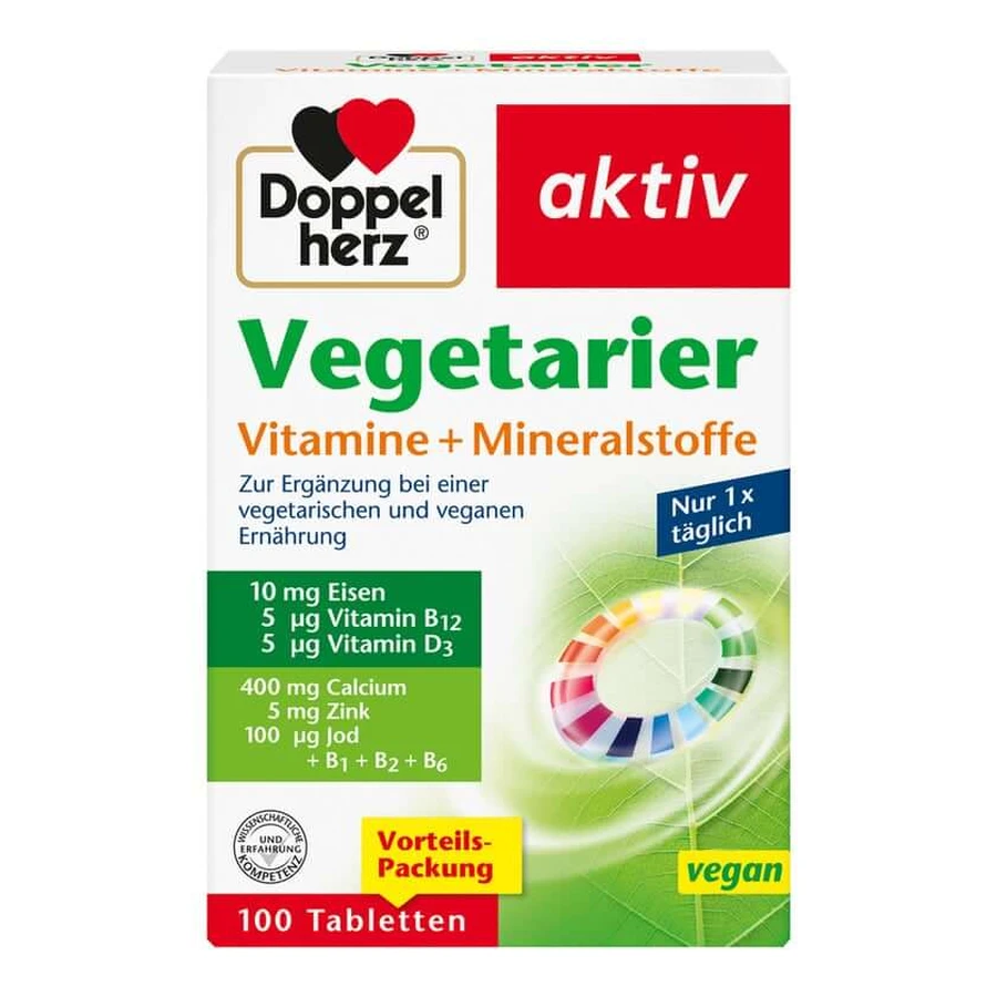 Dubbele Hart Vegetarische Vitaminen + Mineralen 100 St